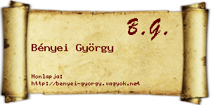 Bényei György névjegykártya